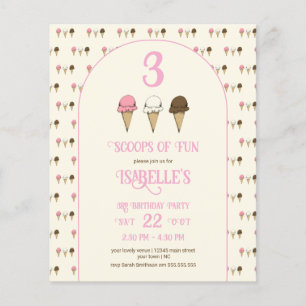 Papier Budge 3 Scoops of Fun 3e anniversaire fête