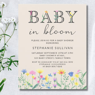 Papier Budge Baby in Bloom Floral Baby shower Invitation