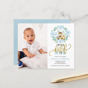 Papier Budge He's A Wild One Photo 1st Birthday Invitatio