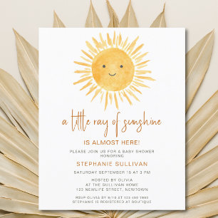 Papier Budge Little Ray of Sunshine Baby shower Invitatio