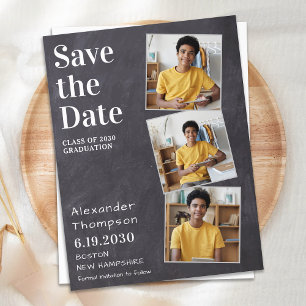 Papier Budge Rustic 3 Photo Graduation Enregistrer La Dat