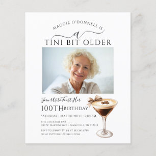 Papier BUDGET 100e anniversaire Photo Martini Invitation
