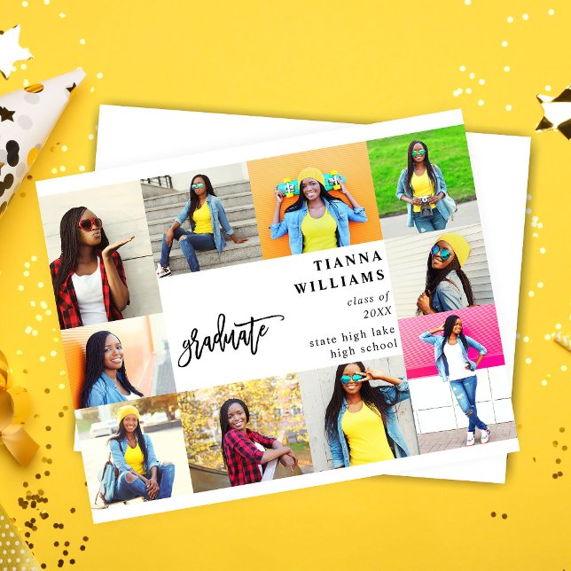 Papier Budget 10 Faire-part de graduation multiphoto (Créateur téléchargé)