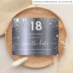 Papier Budget 18e anniversaire argent parties scintillant