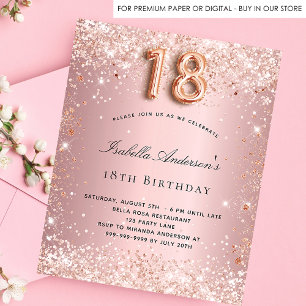 Papier Budget 18e anniversaire blush rose rose or parties