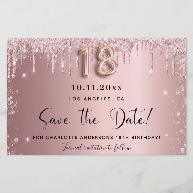 Papier Budget 18e anniversaire parties scintillant de bro (Devant)