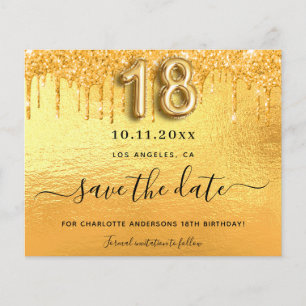 Papier Budget 18e anniversaire parties scintillant or enr