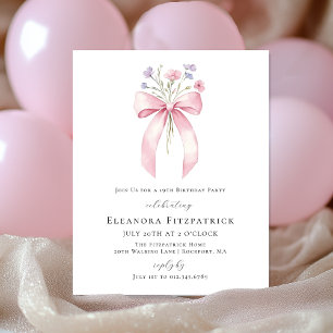 Papier BUDGET 19e anniversaire Pink Bow Fleur sauvage Inv