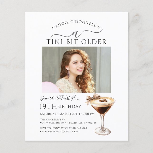 Papier BUDGET 19e anniversaire Tini Bit photo plus ancien (Devant)