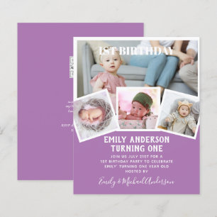 Papier BUDGET 1er anniversaire PHOTO Invitation ou MERCI