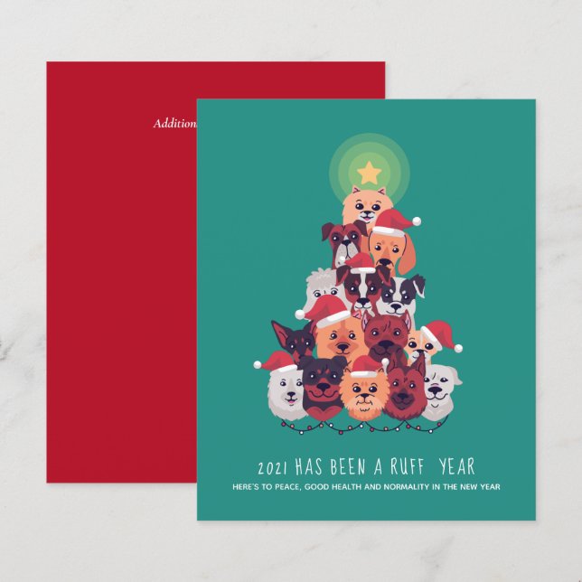 Papier BUDGET 2021 C'est une année RUFF CHIEN Noël (Devant / Derrière)
