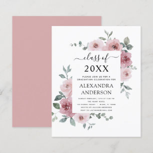 Papier Budget 2022 Dusty Rose Pink Graduation Floral