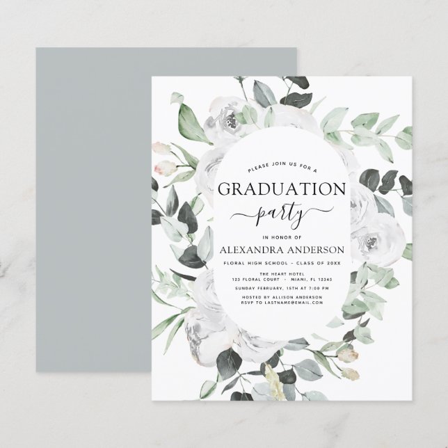 Papier Budget 2022 Graduation Floral Eucalyptus (Devant / Derrière)