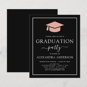 Papier Budget 2022 Graduation Party Blush Pink Black