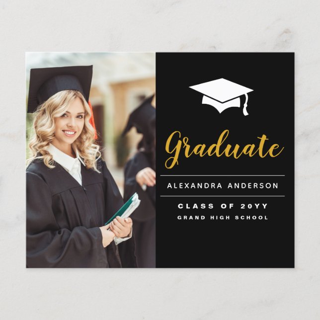 Papier Budget 2023 Black Gold Photo Graduation (Devant)