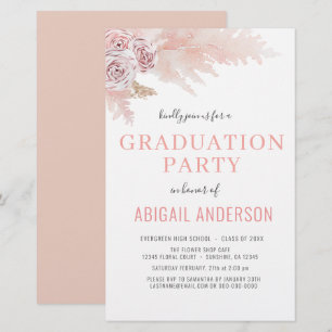 Papier Budget 2023 Boho Graduation Floral Invitation