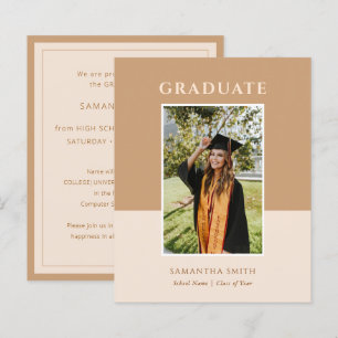 Papier BUDGET 2023 Gold Moderne Script Grad Faire-part