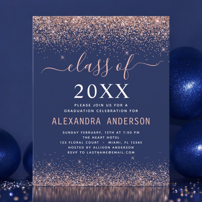 Papier Budget 2023 Invitation à la graduation bleu de la  (Créateur téléchargé)