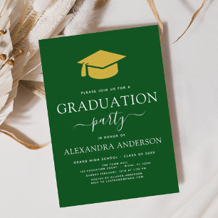 Papier Budget 2024 Parti de graduation Gold Vert