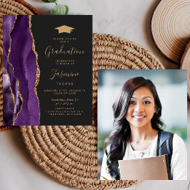 Papier Budget 2025 Graduation Purple Agate Photo Invitati