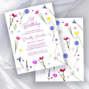 Papier BUDGET 21e anniversaire Fleur sauvage Invitation