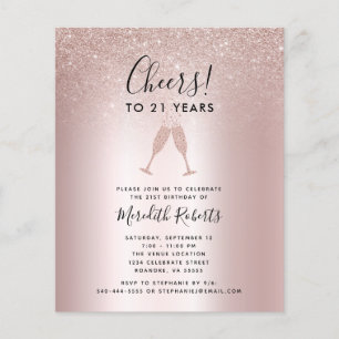 Papier Budget 21e anniversaire Parties scintillant Blush 
