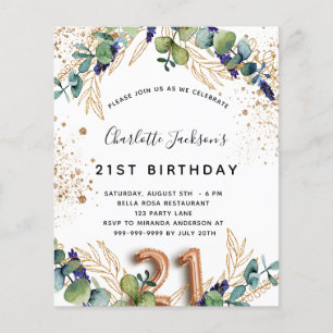 Papier Budget 21e anniversaire parties scintillant de ver