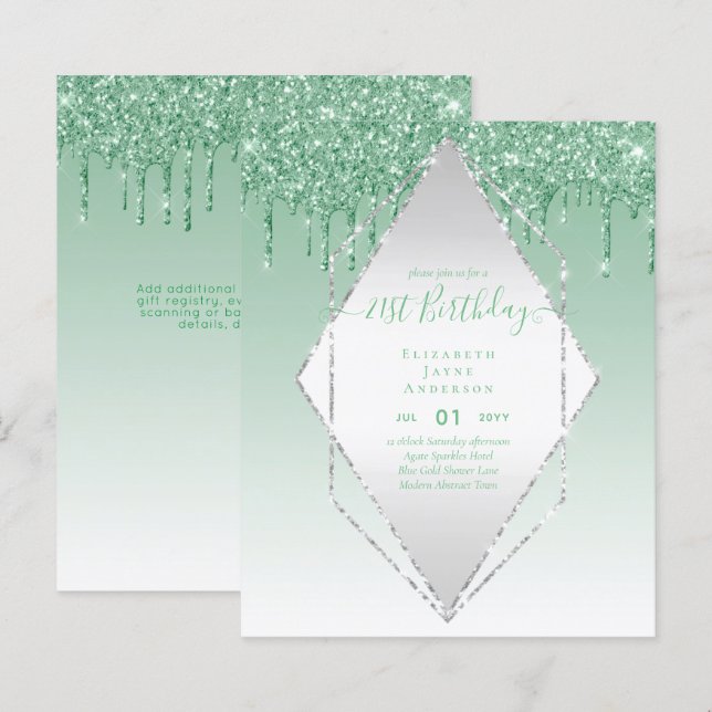 Papier BUDGET 21e Parties scintillant de séchage d'annive (Devant / Derrière)