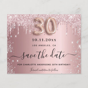 Papier Budget 30e anniversaire parties scintillant de bro