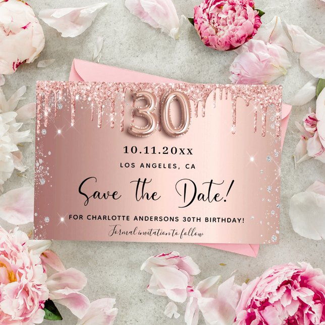 Papier Budget 30e anniversaire rose parties scintillant e (Créateur téléchargé)