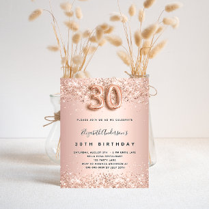 Papier Budget 30e anniversaire rose parties scintillant o