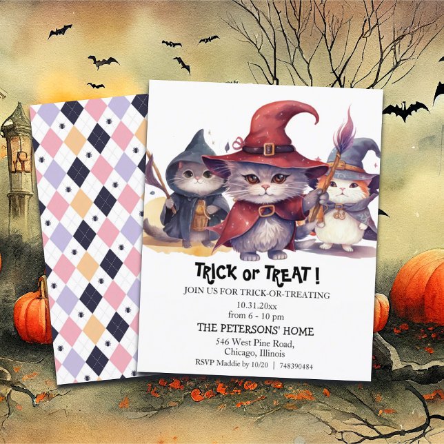 Papier Budget 3 Petites sorcières Trick ou Treat Invitati (Créateur téléchargé)