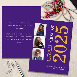 Papier Budget 3 photo 2024 Purple Graduation Faire-part