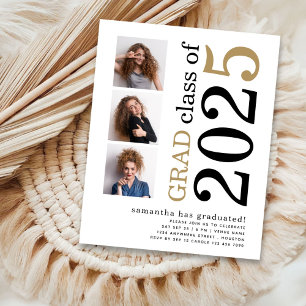 Papier Budget 3 photo Black Gold 2024 Invitation de diplô