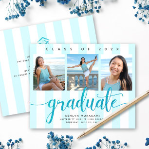 Papier Budget 3 photo bleu parties scintillant invitation