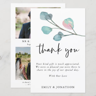 Papier BUDGET 3 Photo Citation Eucalyptus Mariage Merci