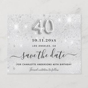 Papier Budget 40e anniversaire argent parties scintillant
