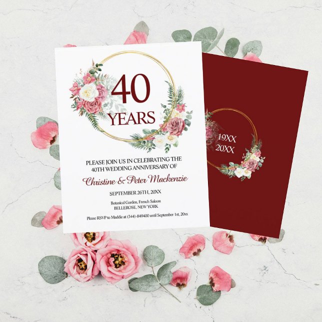 Papier Budget 40e anniversaire du Mariage Ruby Roses (Créateur téléchargé)