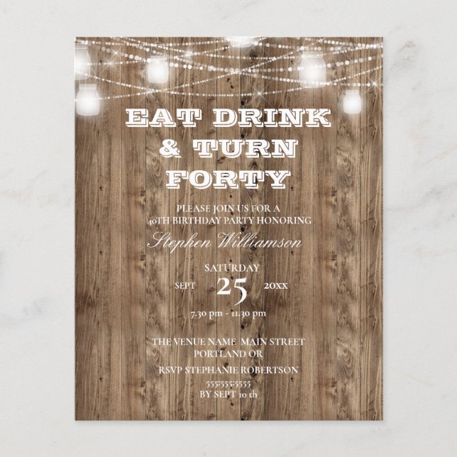 Papier Budget 40e anniversaire Grange Bois Manger Boire e (Devant)