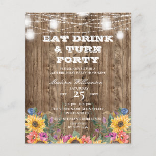 Papier Budget 40e anniversaire Grange Wood Sunflower & Li