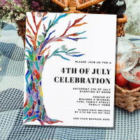 Budget 4 juillet Fête Invitation.