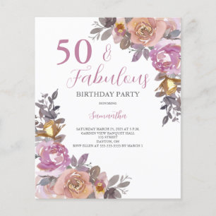 Papier Budget 50 et fabuleuse invitation à la fête d'anni