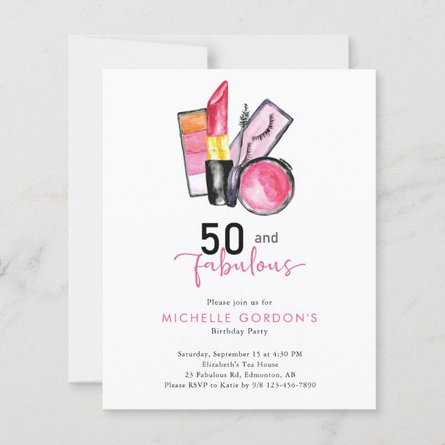 Papier Budget 50 & Fabuleux 50e Anniversaire Cosmétique r (Devant)