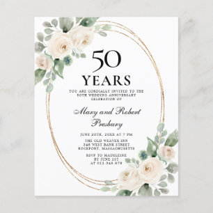 Papier Budget 50e anniversaire de la fête Invitation flor