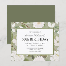 Papier Budget 50e anniversaire Feminine White Flowers sag