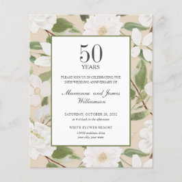 Papier Budget 50e anniversaire Fleurs blanches ivoire