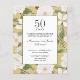 Papier Budget 50e anniversaire Fleurs blanches jaune