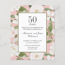 Papier Budget 50e anniversaire Fleurs blanches rose