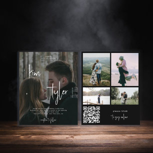Papier Budget 5 photos faire-part de mariage de script QR