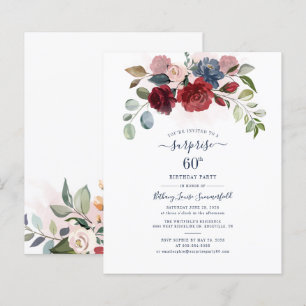 Papier Budget 60e anniversaire Eucalyptus Invitation flor
